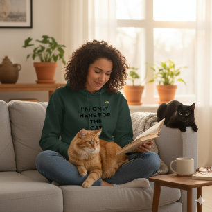 Lustiger Katzenliebhaber Hoodie "Nur hier für di