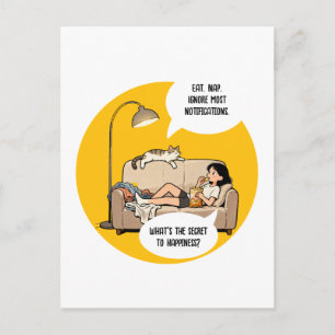Lustiger Katzenliebhaber-Introvertierten-Humor-Zit Postkarte