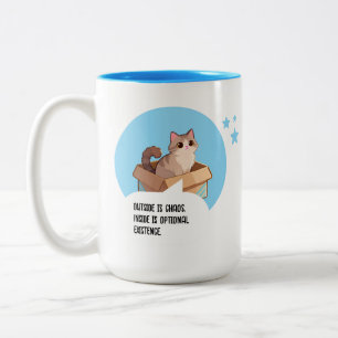 Lustiger Katzenliebhaber Introvertierter Humor Zweifarbige Tasse