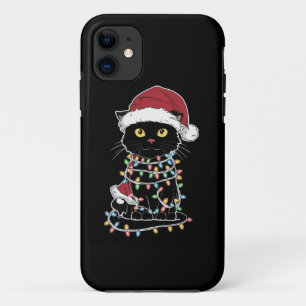 Lustiger Katzenliebhaber Weihnachtslichter Case-Mate iPhone Hülle