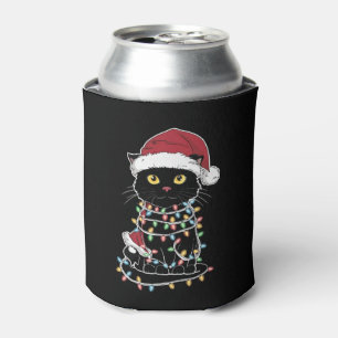 Lustiger Katzenliebhaber Weihnachtslichter Dosenkühler
