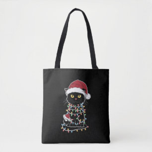 Lustiger Katzenliebhaber Weihnachtslichter Tasche
