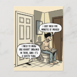 Lustiger Katzenpapa Badezimmer Humor Geschenk Postkarte