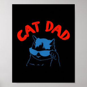 Lustiger Katzenpapa Club 2 seitiges Leben ist bess Poster