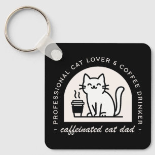 Lustiger Katzenpapa für Kaffeeliebhaber Männer Schlüsselanhänger