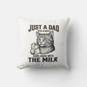 Lustiger Katzenpapa kam mit der Milch Vintage-Shir Kissen