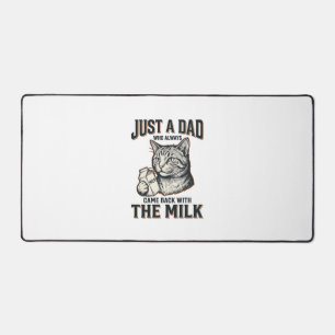 Lustiger Katzenpapa kam mit der Milch Vintage-Shir Schreibtischunterlage