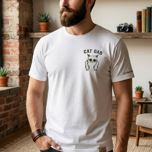 Lustiger Katzenpapa Mittelfinger Katze mit Sonnenb T-Shirt