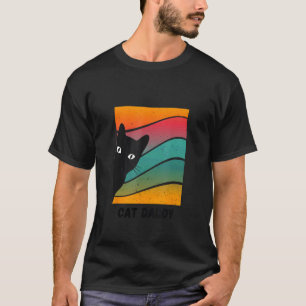 Lustiger Katzenpapa, Vater mit spähender Katze, Vi T-Shirt