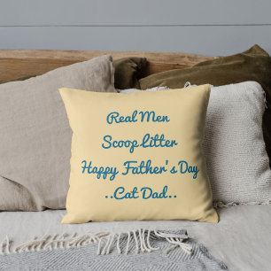 Lustiger Katzenpapa Vatertag Cute Blau Beige Trend Kissen