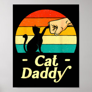 Lustiger Katzenpapa Vintage Katzenliebhaber Katzen Poster