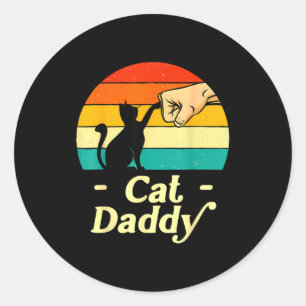 Lustiger Katzenpapa Vintage Katzenliebhaber Katzen Runder Aufkleber