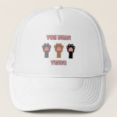 Lustiger Katzentatzen-Stamm Rosa Truckerkappe (Vorderseite)