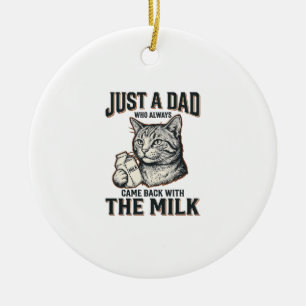 Lustiger Katzenvater kam mit der Milch Vintage-Shi Keramik Ornament