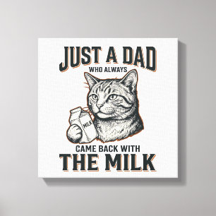 Lustiger Katzenvater kam mit der Milch Vintage-Shi Leinwanddruck