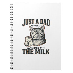 Lustiger Katzenvater kam mit der Milch Vintage-Shi Notizblock