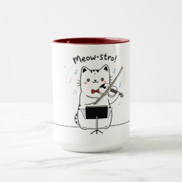 Lustiger Katzenviolinspieler Violinist Musiker  Tasse