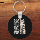 Lustiger Katzenwaffensicherheitsvortrag Für Ihre K Schlüsselanhänger (Vorderseite)