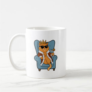 Lustiger Katzkönig-Becher – Ich regiere dieses Hau Kaffeetasse