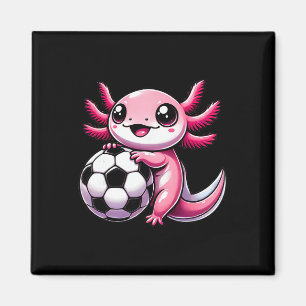 Lustiger Kawaii Axolotl Fußball  Magnet
