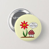 Lustiger Kawaii Pilz Button (Vorne & Hinten)