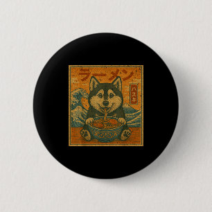 Lustiger Kawaii Ramen Husky Japanische Nudeln Husk Button