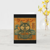 Lustiger Kawaii Ramen Husky Japanische Nudeln Husk Karte (Gelbe Blume)