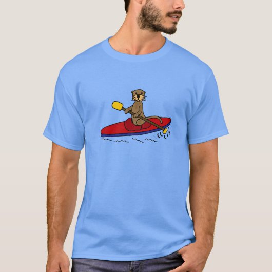 Lustiger Kayaking Otter T-Shirt (Vorderseite)