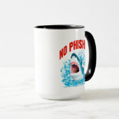 Lustiger Kein-Phishing-Hai Tasse (VorderseiteRechts)