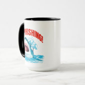 Lustiger Kein-Phishing-Hai Tasse (Vorderseite Links)