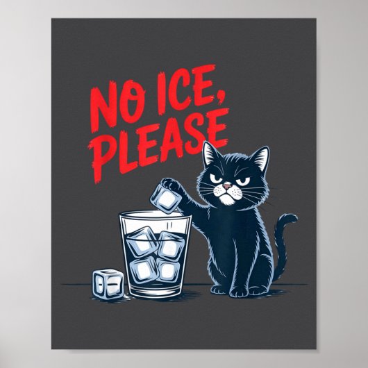 Lustiger Keine Eis Bitte Katze Meme Poster (Vorne)