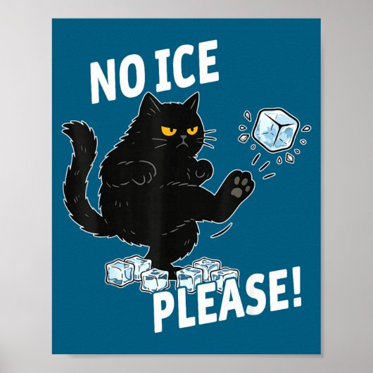 Lustiger Keine Eis Bitte Katze Meme Poster (Vorne)