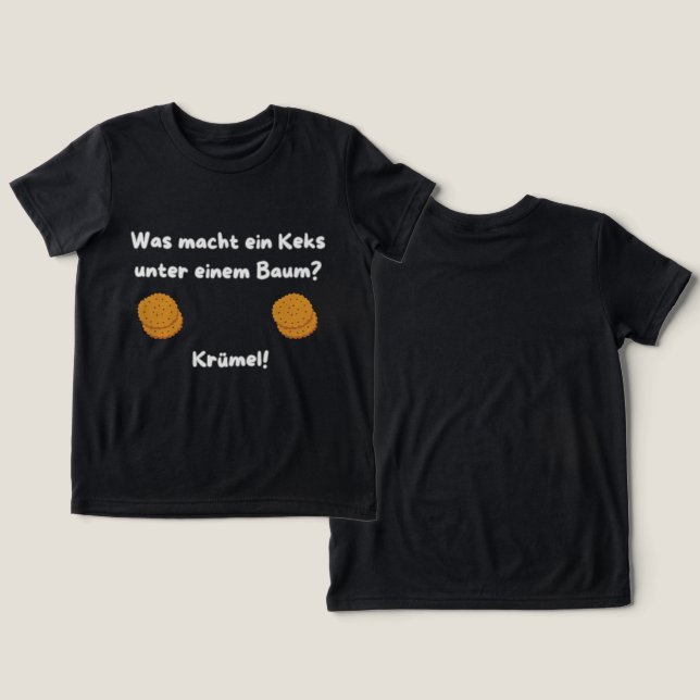 Lustiger Keks-Witz auf Deutsch – Für Kinder Tri-Blend Shirt (Design Vorderseite & Rückseite)
