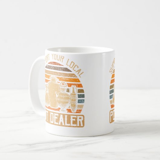 Lustiger Keramikmacher formt Ofen Töpferei Kaffeetasse (Vorderseite Links)