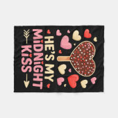 Lustiger Kerl, mein Mitternachtskuss, Valentinstag Fleecedecke (Vorderseite (Horizontal))