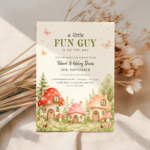 Lustiger Kerl Pilz Schmetterling Baby Shower Einladung