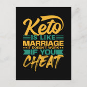 Lustiger Keto-Diät-Cheating-Spruch Postkarte (Vorderseite)