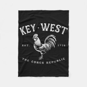 Lustiger Key West Hahn Huhn Sonnenaufgang Angeln S Fleecedecke