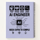 Lustiger KI-Ingenieur Code-Programmierer Entwickle Notizblock (Rückseite)