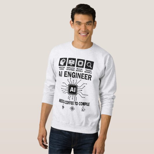 Lustiger KI-Ingenieur Code-Programmierer Entwickle Sweatshirt (Vorne ganz)