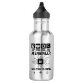 Lustiger KI-Ingenieur Codierer Programmierer Entwi Edelstahlflasche (Rechts)