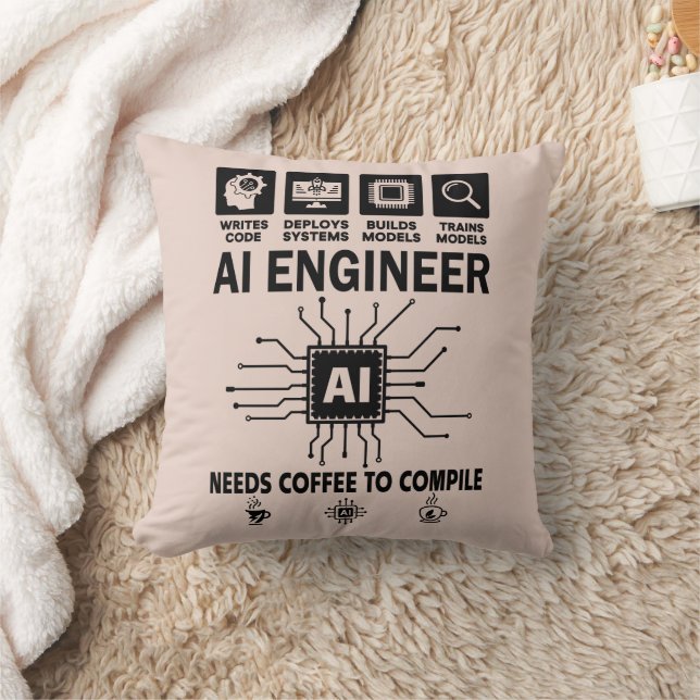 Lustiger KI-Ingenieur Codierer Programmierer Entwi Kissen (Decke)