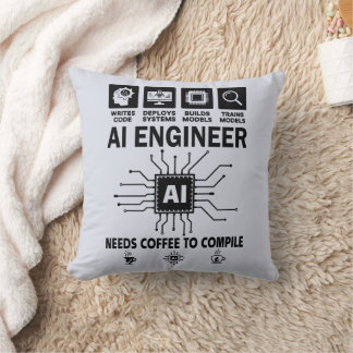 Lustiger KI-Ingenieur Codierer Programmierer Entwi Kissen