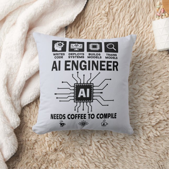Lustiger KI-Ingenieur Codierer Programmierer Entwi Kissen (Decke)