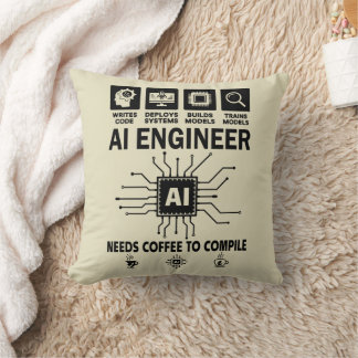 Lustiger KI-Ingenieur Codierer Programmierer Entwi Kissen