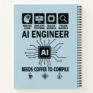 Lustiger KI-Ingenieur Codierer Programmierer Entwi Notizblock