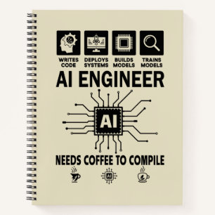 Lustiger KI-Ingenieur Codierer Programmierer Entwi Notizblock
