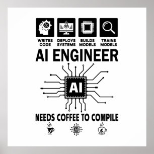 Lustiger KI-Ingenieur Codierer Programmierer Entwi Poster