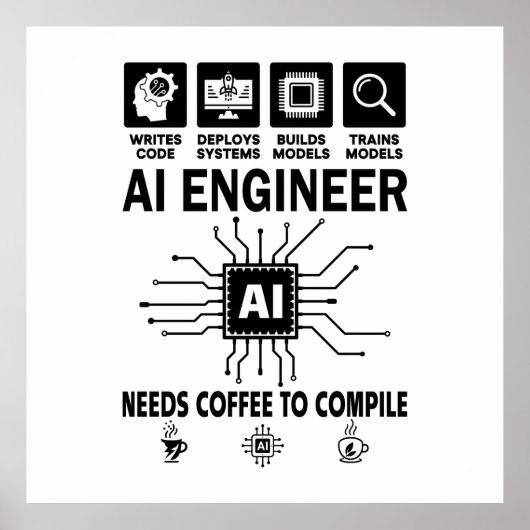 Lustiger KI-Ingenieur Codierer Programmierer Entwi Poster (Vorne)