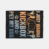 Lustiger Kickbox-Hundefreund Ich will nur Kickboxe Fleecedecke (Vorderseite (Horizontal))